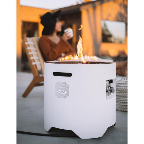 Ukiah Voyager 20 in. W Stainless Steel Round Propane Fire Pit with Sound System