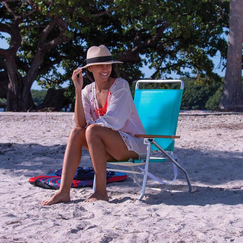 Wave Beach 3-Position Blue Beach Folding Chair