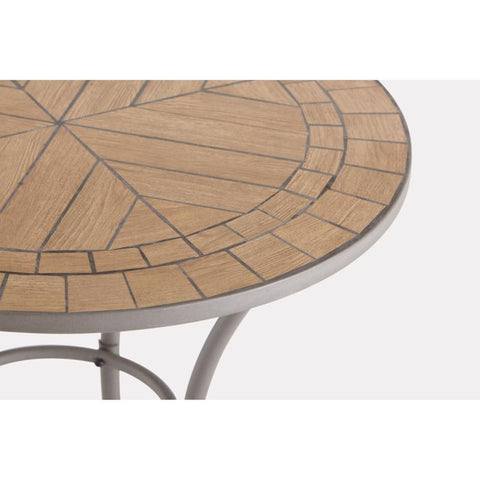 Living Accents Brown Round Stainless Steel Mosaic Bistro Table