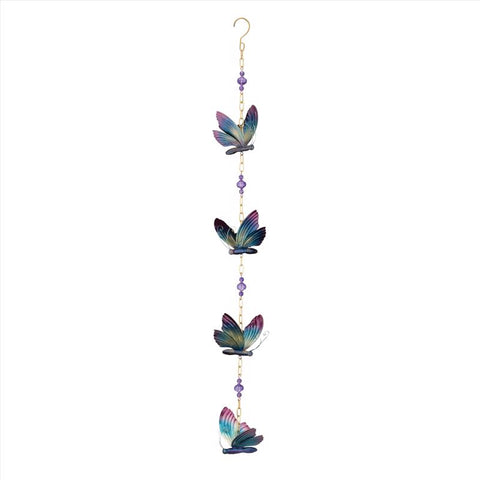 Regal Art & Gift Multicolored Acrylic/Glass/Metal 41 in. H Hanging Ornament Butterfly Outdoor Decora, Pack of 2
