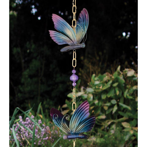 Regal Art & Gift Multicolored Acrylic/Glass/Metal 41 in. H Hanging Ornament Butterfly Outdoor Decora, Pack of 2