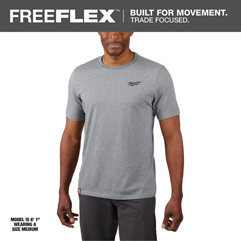Milwaukee L Short Sleeve Men's Crew Neck Gray Hybrid Work Tee Shirt