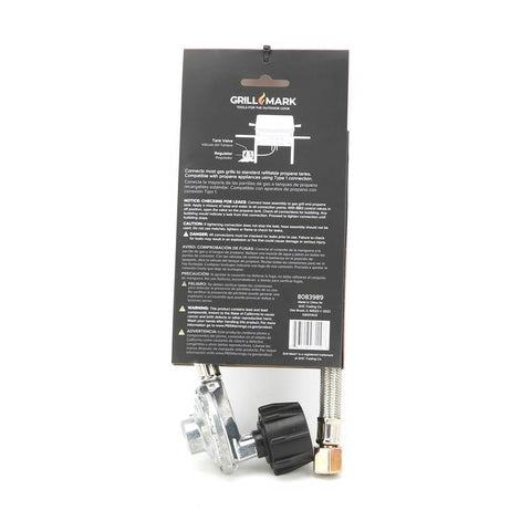 Grill Mark Stainless Steel Gas Line Hose and Regulator 21 in. L For Universal