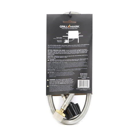 Grill Mark Stainless Steel Gas Line Hose and Adapter For Grill Mark