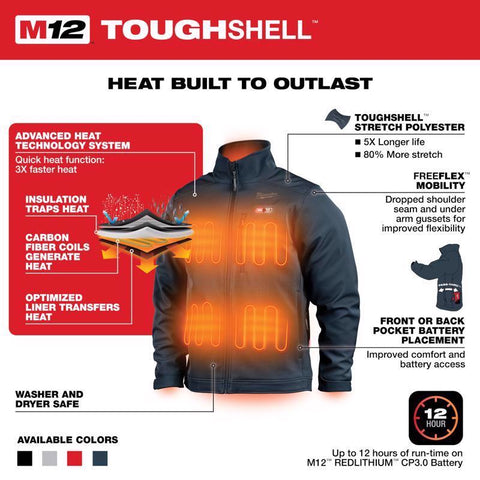 Milwaukee M12 XL Long Sleeve Unisex Full-Zip Cordless Heated Jacket Blue