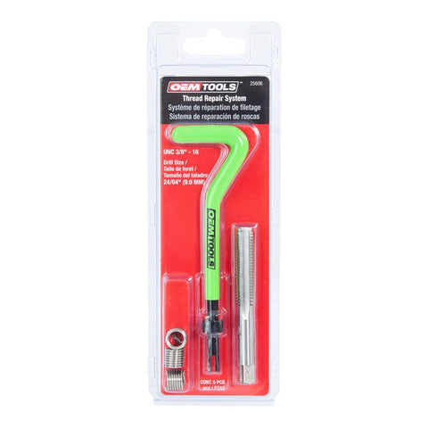 OEMTOOLS 3/8 in. Stainless Steel Non Locking Helical Thread Repair Kit UNC 3/8 - 16 in.