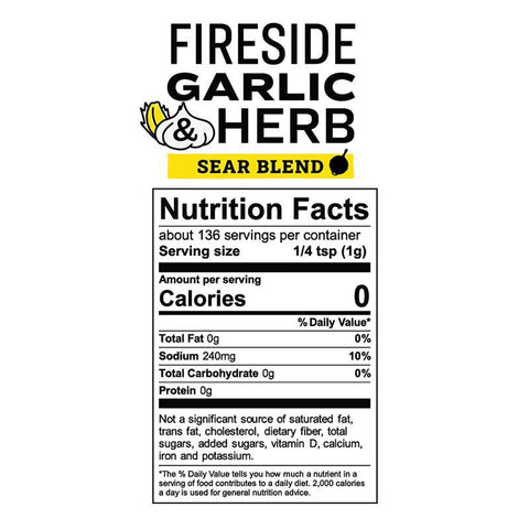 Lodge Fireside Garlic and Herb Sear Blend BBQ Seasoning 4.8 oz
