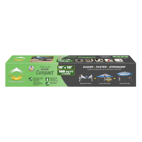 Crown Shade One Touch 150D Polyester Mega Shade Compact Canopy 9.1 ft. H X 13 ft. W X 13 ft. L