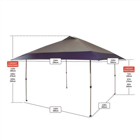 Crown Shade One Touch 150D Polyester Mega Shade Compact Canopy 9.1 ft. H X 13 ft. W X 13 ft. L