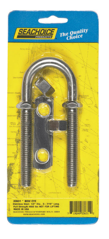 Seachoice Stainless Steel Bow Eye 1/2 in. W x 11.5 in. L 1 pc.