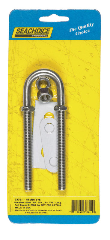 Seachoice Stainless Steel Stern Eye 3/8 in. W x 0.375 in. L 1 pc.