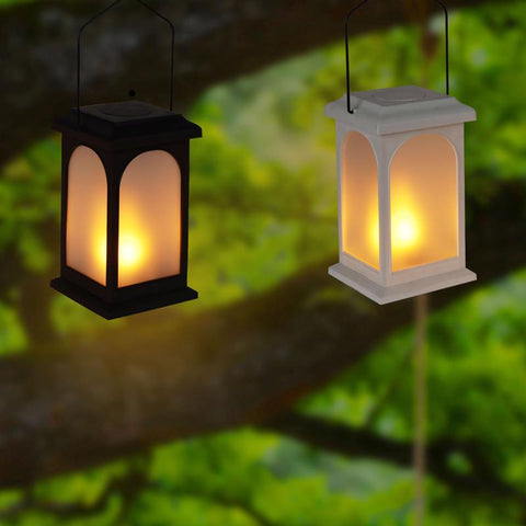 Alpine Plastic Black/White LED Candle Lantern, Pack of 4