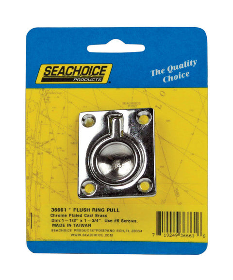 Seachoice Brass Flush Ring Pull 1-3/4 in. W x 1-1/2 in. L 1 pc.