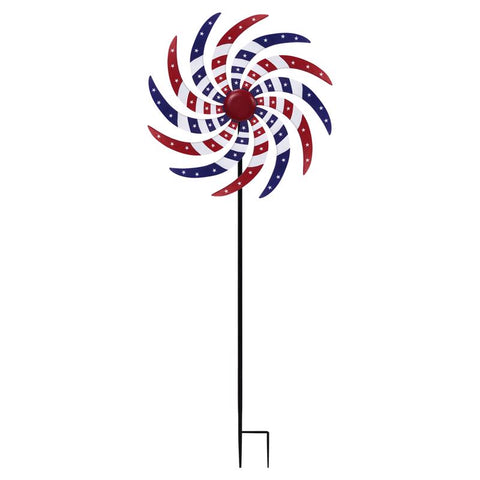 Alpine Multicolored Metal 37 in. H Patriotic Windmill Outdoor Garden Stake, Pack of 8