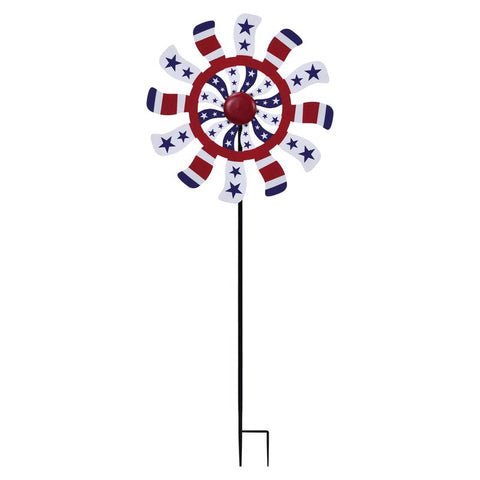 Alpine Multicolored Metal 37 in. H Patriotic Windmill Outdoor Garden Stake, Pack of 8