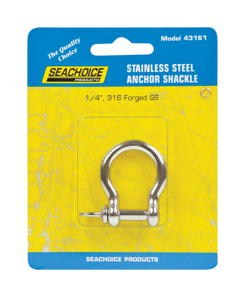 Seachoice Stainless Steel Shackle 1/4 in. W x 1 in. L 1 pc.