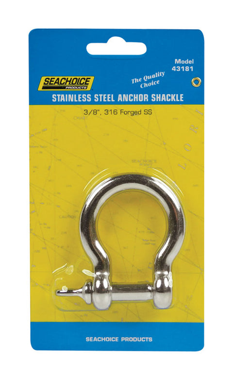 Seachoice Stainless Steel Shackle 3/8 in. W 1 pc.