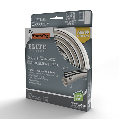 Frost King T81-BW Door Weatherseal Replacement, 3/8 in W, 81 in L, PVC, Black