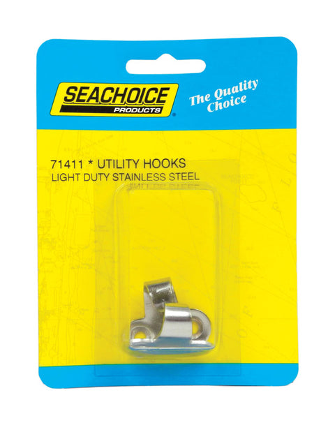 Seachoice Stainless Steel Utility Hooks 1-1/4 in. W x 1-1/4 in. L 2 pc.