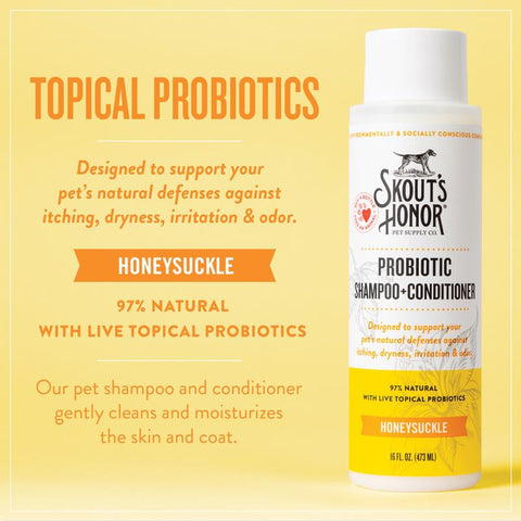 Skout's Honor Honeysuckle Cat/Dog Shampoo and Conditioner 16 oz 1 pk