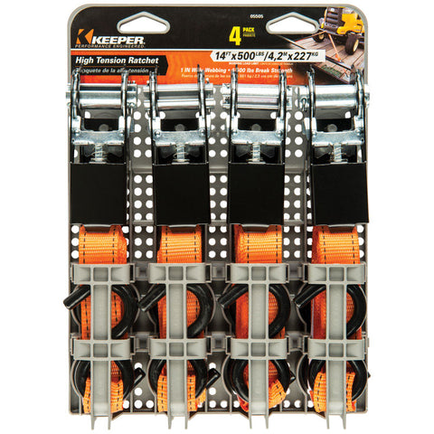 Pro Grip Zinc Plated Standard Tie Down 14 ft. L 1200 Double J Hooks Blue