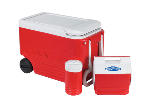 Igloo Wheelie Cool Cooler 38 qt. Red