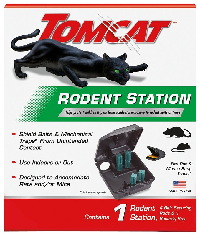 Tomcat 0363410 Rodent Station, 9.88 in L, 8-1/2 in W, 4-1/2 in H, Plas ...