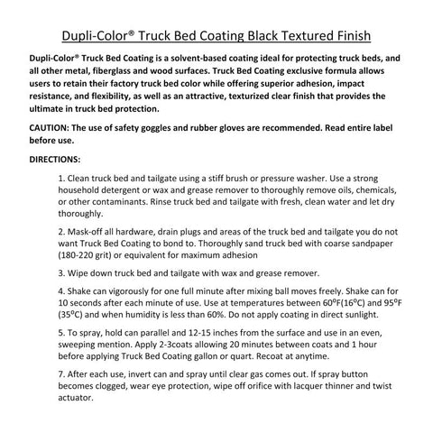Dupli-Color Black Textured Finish Truck Bed Coating 16.5 oz, Pack of 6