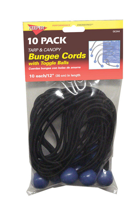 Keeper Corporation Bungee Cord Set 12 in. 10 pk