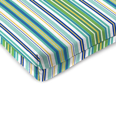 Jordan Manufacturing Multicolored Stripe Polyester Seat Cushion 2 in. H X 17 in. W X 19 in. L, Pack of 5