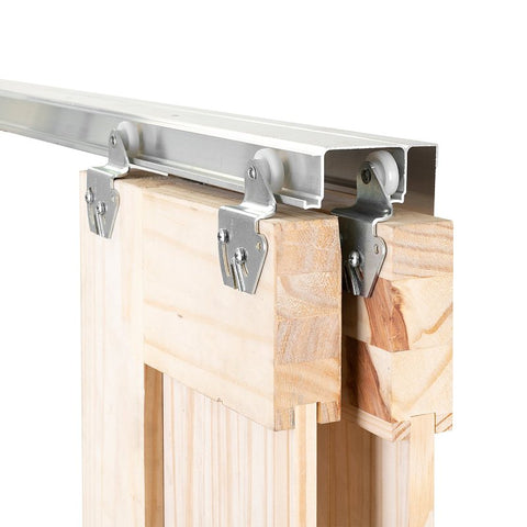 Renin BP0022F-04800-AL Hardware and J-Track Set, 48 in L Track, Aluminum, For: 1-3/8 in THK Bypass Door