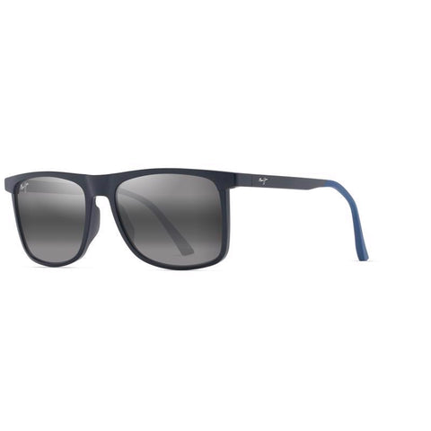 Maui Jim Makamae Unisex Matte Blue Frame Neutral Grey Lens Polarized Sunglasses