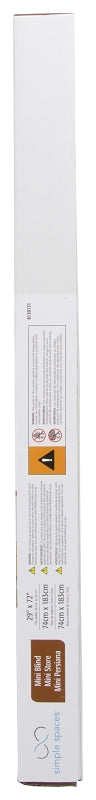 Simple Spaces FWMB-26 Blind, 72 in L, 29 in W, Faux Wood, White, Pack of 2