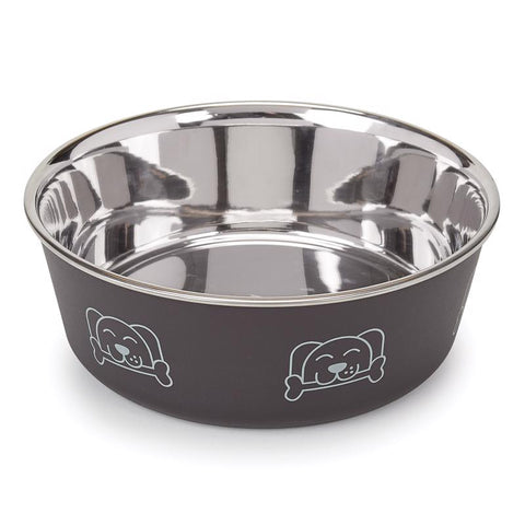 Proselect Espresso Stainless Steel 30 oz Pet Bowl For Dogs, Pack of 6