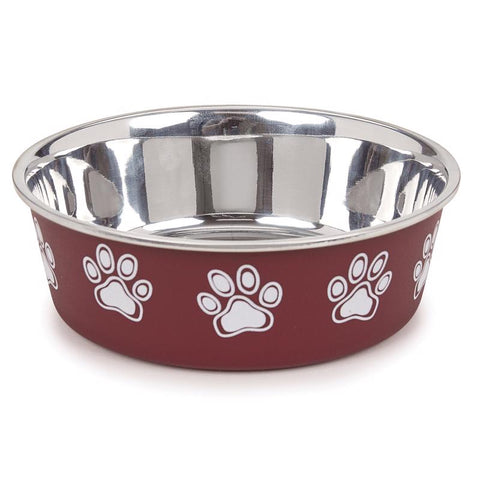Proselect Merlot Stainless Steel 15 oz Pet Bowl For Dogs, Pack of 6