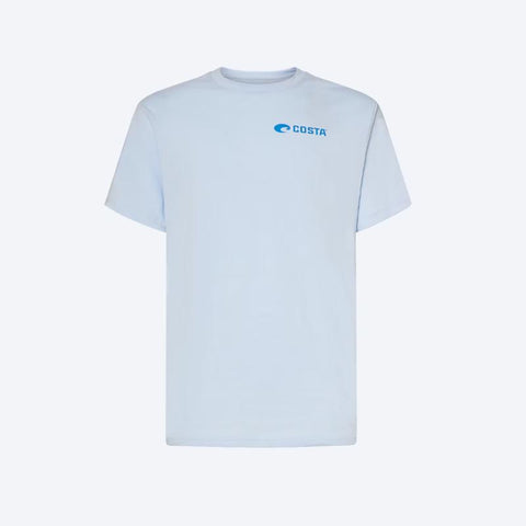Costa M Short Sleeve Men's Crew Neck Light Blue Topwater Tee Shirt