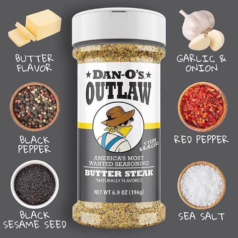 Dan-O's Outlaw Butter Steak BBQ Seasoning 6.9 oz