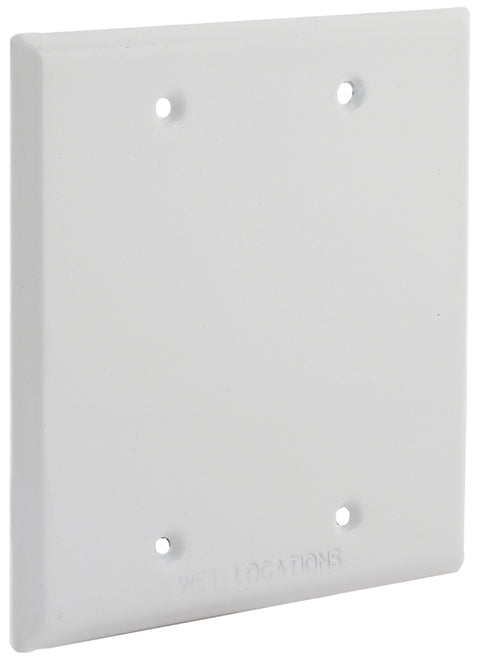 Bell Outdoor 5175-1 Cover, 4-1/2 in L, 4-1/2 in W, 2-Gang, Aluminum, White, Powder-Coated