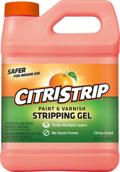 Citristrip QCSG801 Paint and Varnish Stripping Gel, Orange, 1 qt, Bottle, Liquid