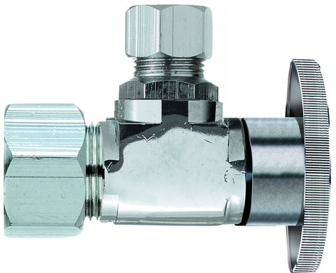 Plumb Pak PP20061LF Angle Shut-Off Valve, 5/8 x 3/8 in Connection, Compression, Quarter-Turn Actuator, Brass Body