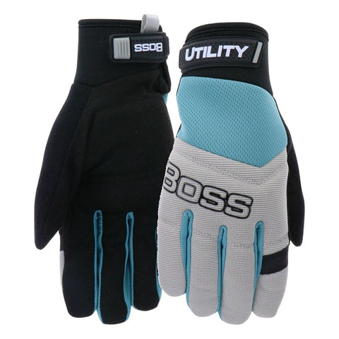 Boss Utility B52324-WML Gloves, Women's, M/L, 7-1/8 to 8-3/8 in L, Reinforced Thumb, Hook and Loop Cuff, Multi-Color