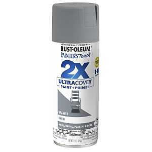 Rust-Oleum Painter's Touch 2X Ultra Cover 334069 Spray Paint, Satin, Granite, 12 oz, Aerosol Can