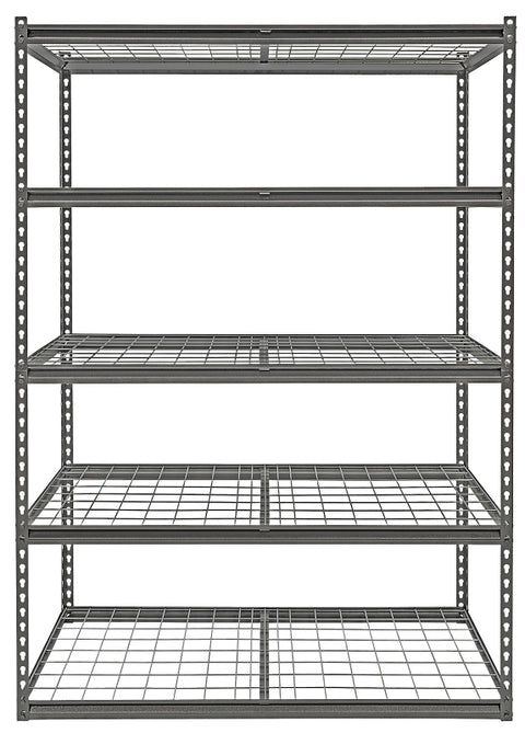 ProSource 310-ORG2505M Boltless Shelving Unit with Wire Decking, 5000 lb, 5-Shelf, 48 in OAW, 24 in OAD, 72 in OAH