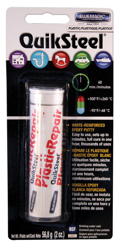 Blue Magic QuikSteel High Strength Paste Automotive Epoxy White 2 oz.