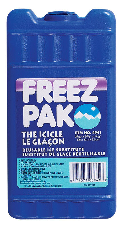 Freez Pak The Icicle Plastic Ice Pack 16 oz. Blue