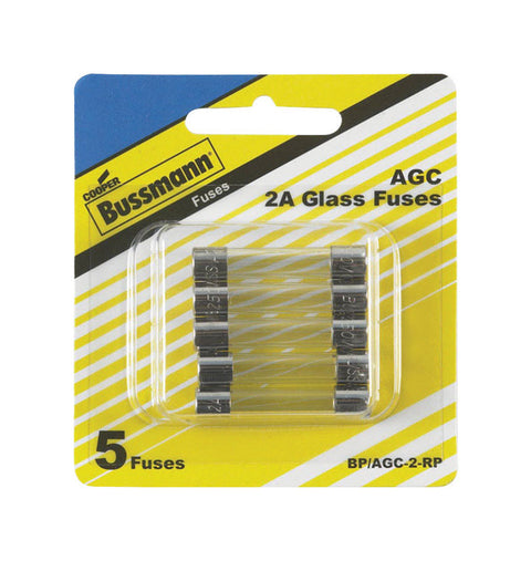 Bussmann 2 amps AGC Mini Automotive Fuse 5 pk