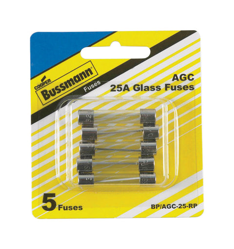 Bussmann 25 amps AGC Mini Automotive Fuse 5 pk