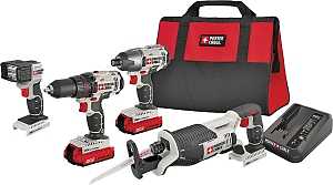 Porter-Cable PCCK615L4 Combination Tool Kit, Battery Included, 1.5 Ah, 20 V, Lithium-Ion
