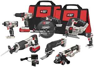 Porter-Cable PCCK619L8 Combination Tool Kit, Battery Included, 1.5, 4 Ah, 20 V, Lithium-Ion