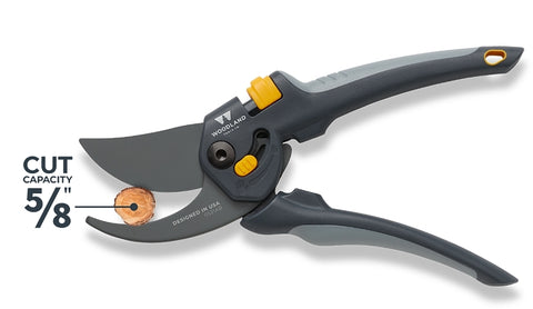 Woodland Tools Co 05-2003-100 Heavy-Duty Pruner, 5/8 in Cutting Capacity, HCS Blade, Bypass Blade, 8.7 in OAL